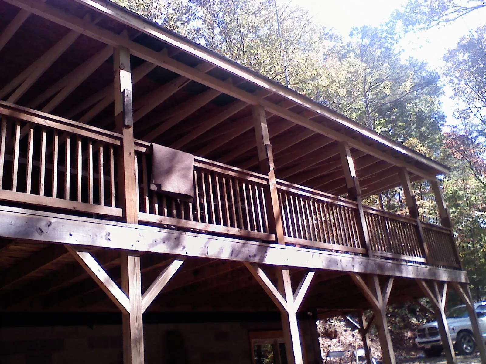 Timber framing under a new elevated porch and deck — Roof Leak Repair in Schererville by Roofing Brothers